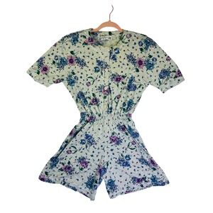 Katelyn Rose Vintage 90s Floral Romper Cottagecore Fairy Prariecore Small USA